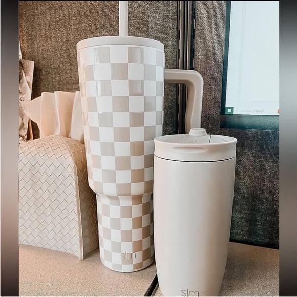 COPY - Simple Modern Trek 40oz Tumbler with Handle and Straw Lid, Checkmate new - Picture 2 of 9